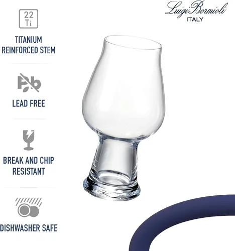 Miniatura 3 de Luigi Bormioli Birrateque - Vasos de cerveza resistentes de 20.25 onzas (juego de 2) – Vasos de cerveza artesanales para Porter Baltic, Irish Dry