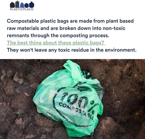 Miniatura 2 de Plasticplace Bolsas de basura compostables de 12-16 galones │ 1 mil │ Revestimientos para botes de basura con tinte verde │ 24 pulgadas x 33