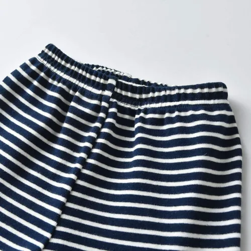 Miniatura 6 de Rebey Conjunto de sudadera con capucha de manga larga a rayas para bebés y niños pequeños