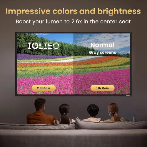 Miniatura 3 de ALR - Pantalla de proyector para montaje en pared estándar, alto contraste, 70% ALR, alto brillo, 2.7X, ganancia, 100 pulgadas, pantalla blanca