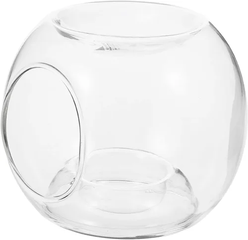 Uonlytech Portavelas de vidrio transparente quemador de aceite esencial Quemador de cera de vela de tarta calentador difusor aroma calentadores de