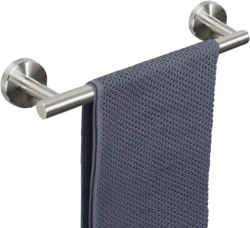 Miniatura 35 de NearMoon - Barra para toallas de baño, soporte de toalla de ducha de acero inoxidable grueso para baño, montado en la pared, longitud total de 12