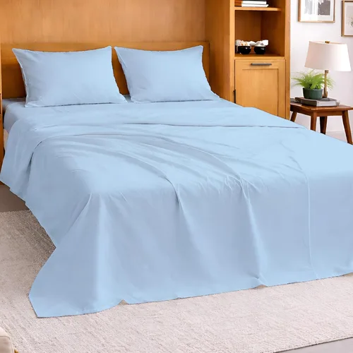 Miniatura 14 de Cottington Lane Sábanas marfil para colchón Murphy, juego de sábanas de 4 piezas premium 1800 de microfibra cepillada ultra suave tamaño individual