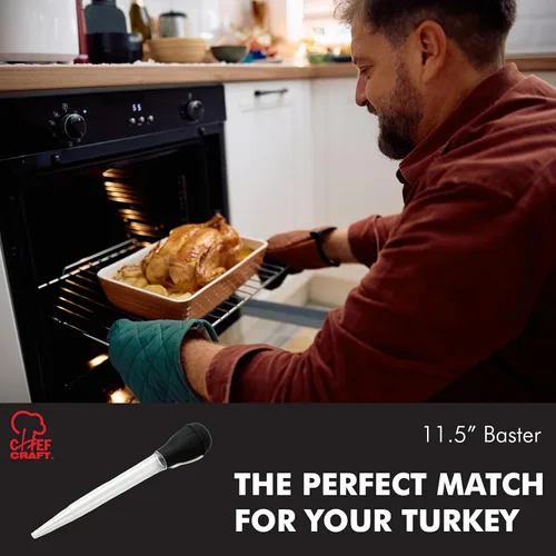 Miniatura 6 de Chef Craft Baster clásico con tubo transparente, 11.5 pulgadas de largo, negro