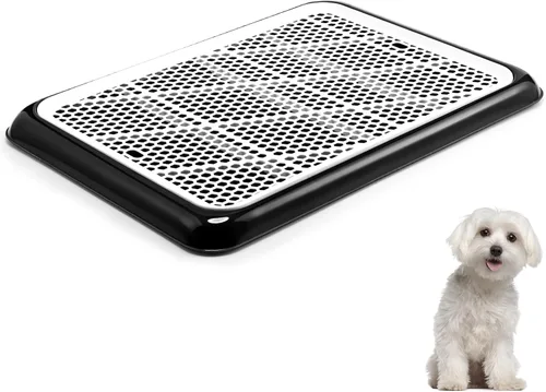 Mifoci Soporte para almohadilla de orina de perro, bandeja para orinal portátil, caja de arena para perros, entrenamiento de inodoro para mascotas,
