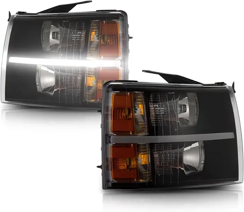 Miniatura 14 de G-PLUS Conjunto de faros, compatible con Chevy Silverado 2007 2008 2009 2010 2011 2012 2013 2014 Chevy Silverado parachoques faro, lente