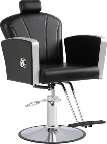 Miniatura 10 de LOUVIXA Silla de salón de altura ajustable para silista de cabello, sillas reclinables de peluquería, silla de peluquería hidráulica, silla