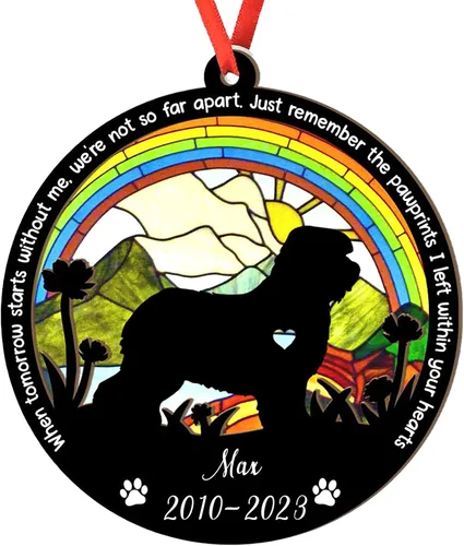 Miniatura 42 de Adorno personalizado para atrapasoles de sabueso afgano, adorno de Navidad de sabueso afgano, regalo para perro amante, sabueso afgano conmemorativo