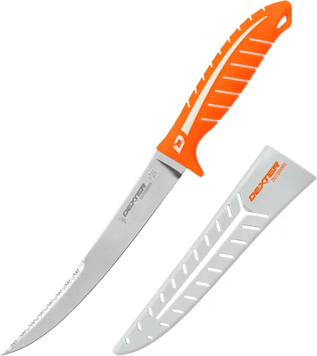 Dexter Outdoors Dextreme Cuchillo flexible de filete de 8 pulgadas de doble filo | Incluye funda