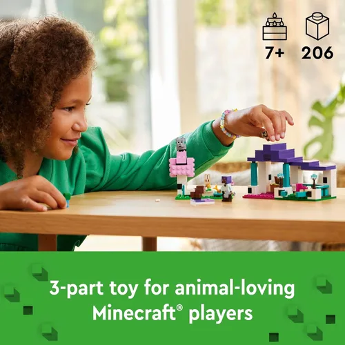 Miniatura 2 de LEGO Minecraft - Juego de construcción del santuario de animales, juguete de juego para niñas y niños a partir de 7 años, regalo para jugadores
