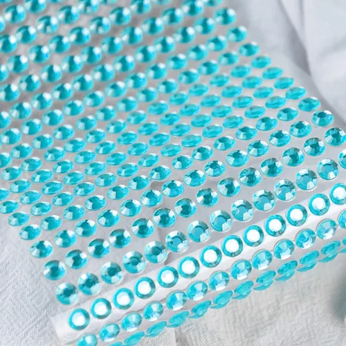 Miniatura 7 de Calcomanías de cristales de diamantes de imitación de color azul aguamarina de 3/4/5/0.236 in con calcomanías de diamantes de imitación para cuerpo