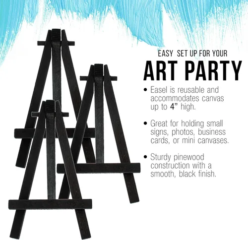 Miniatura 4 de US Art Supply - Minicaballete de madera de 5 pulgadas en color negro (24 unidades)