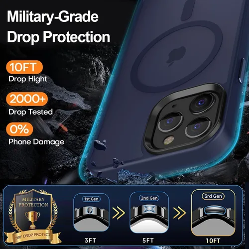 Miniatura 74 de Fuerte magnético para iPhone 11, compatible con Magsafe, [resistente a caídas de 13 pies] Funda trasera translúcida mate con sensación de piel