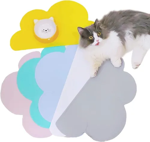 Miniatura 5 de Love Dream Tapete de silicona para alimentación de mascotas con borde elevado, antideslizante, impermeable, mantel individual para perros y gatos