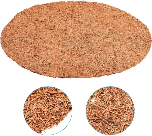 Miniatura 4 de PATIKIL Tapete de fibra de coco de 12 pulgadas, paquete de 5 protectores redondos de fibra de coco para plantas en macetas de interiores y exteriores