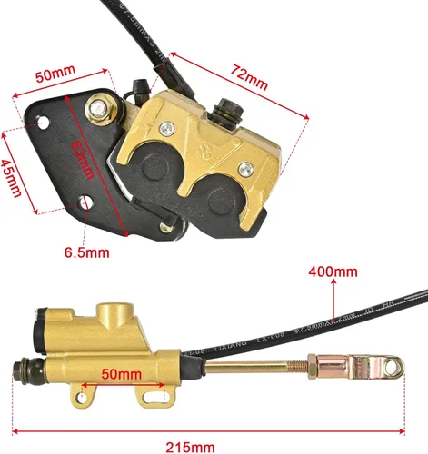 Miniatura 6 de Trkimal Conjunto de cilindro maestro de freno de disco trasero para ATV Apollo Atomik Ssr Pit Dirt Bike Buggies Go kart 50cc 70cc 90cc 110cc 125cc