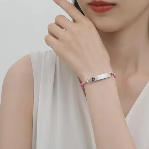 Miniatura 3 de mnmoom Pulseras de alerta médica para mujer, pulseras de identificación médica de corazón de acero inoxidable con grabado gratuito