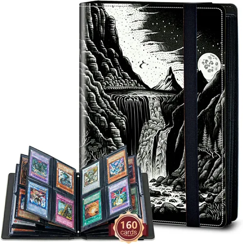 Miniatura 30 de Rossy Carpeta de tarjetas con 4 bolsillos, carpeta de tarjetas intercambiables, álbum de colección de tarjetas, para 160 tarjetas, carpeta
