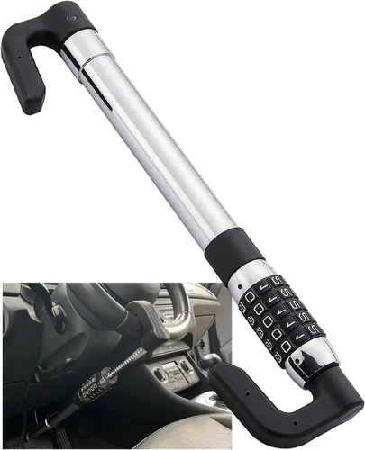 Cerradura de volante antirrobo para automóvil, contraseña retráctil sin llave, combinación de 5 códigos, cerraduras de freno para volante de coche,