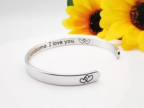 Miniatura 378 de Pulseras inspiradoras para mujer, joyería de acero inoxidable, con refranes, pulsera motivacional con mensaje oculto, pulseras grabadas para mejor