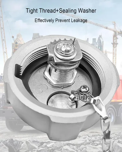 Miniatura 3 de 2 1/4" Tapa de Combustible Diesel con Bloqueo para Remolque Reefer International MD Ford 650 750 Camión Semi, Reemplazo de Tapa de Tanque
