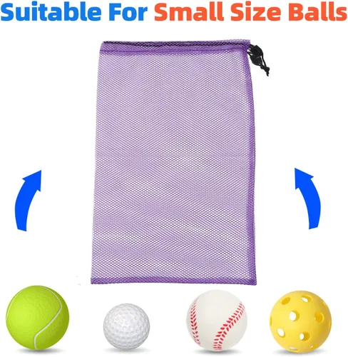 Miniatura 20 de GSE Games & Sports Expert Bolsa de malla con cordón para béisbol, pelotas de pickleball, pelotas de golf, gimnasio, equipo de natación, lavandería