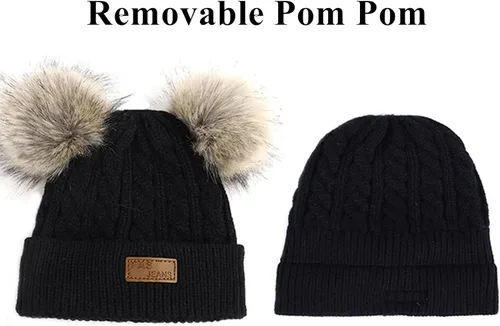 Miniatura 25 de Century Star Toddler Beanie Baby Girls Winter Hat - 6-36 Months Warm Knit Pom Pom Hats for Gils Boys