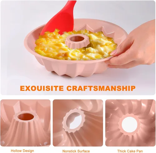 Miniatura 5 de Molde de Silicona para Pastel con Forma de Flor - Molde Bundt Antiadherente, Molde Flexible Reutilizable para Hornear Pasteles, Cupcakes