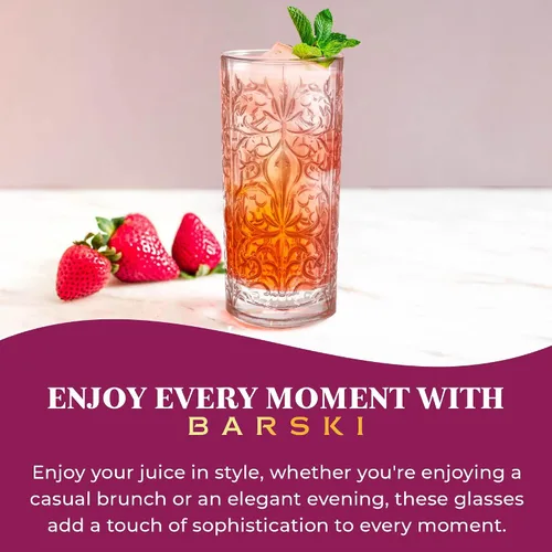 Miniatura 7 de Barski Highball Glass - Vasos para beber – Juego de 2 vasos Hiball – Vaso de cristal – para agua, jugo, cerveza, cócteles mixtos, vaso de mojito