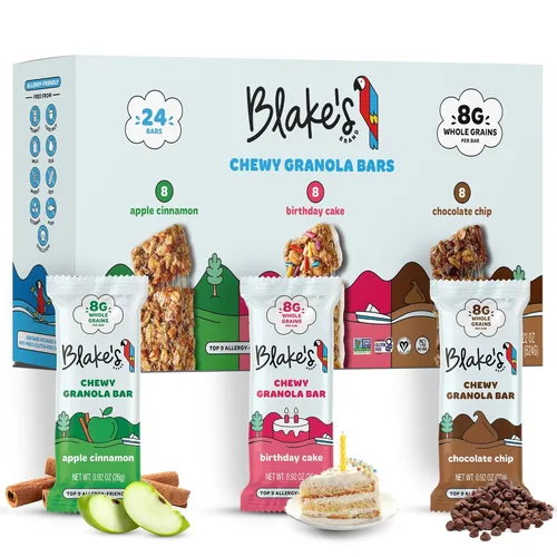 Miniatura 12 de Blake’s Seed Based, Barras de granola masticables — Manzana y canela (24 unidades), veganas, sin gluten, sin nueces y sin lácteos; snack saludable