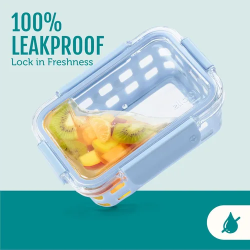 Miniatura 5 de Ello Duraglass - Juego de 10 piezas para preparación de comidas de 3.4 tazas, juego de 5 paquetes - Envase de vidrio para almacenamiento de Melon