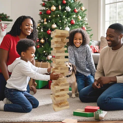 Miniatura 6 de Juego gigante de torre de caída, juegos al aire libre para niños y adultos, juego de torre de bloques de madera para patio (grande-1.87 pies)