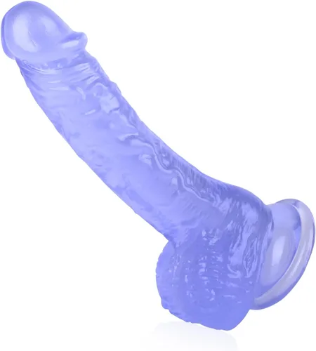 Consolador suave de 7.5 pulgadas, consolador anal realista para estimulación vaginal y anal, material seguro, pene flexible con eje curvado y