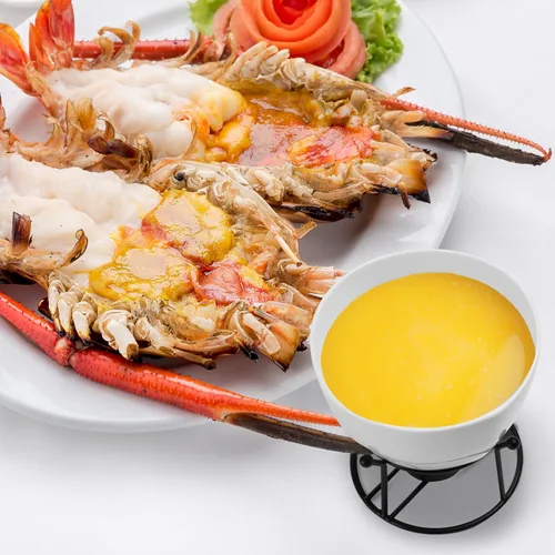 Miniatura 6 de Luvan 4 calentadores de mantequilla de 14.2 onzas para mariscos, derretidor de mantequilla con soportes y 20 velas de candelita, juego de calentador