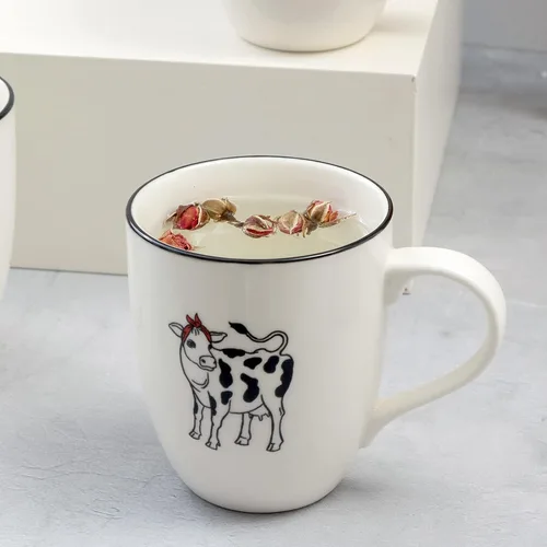 Miniatura 5 de LEHAHA Farmhouse - Juego de tazas de café de 16 onzas, tazas de cerámica grandes con asa, juego de 6, tazas de porcelana de Navidad para café, té