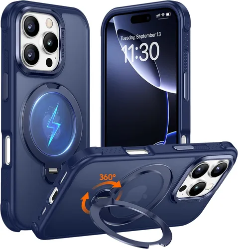 Miniatura 26 de Magnética para iPhone 12 e iPhone 12 Pro Funda, [con Soporte de Anillo Magnético Invisible Giratorio 360°][A Prueba de Golpes][Compatible