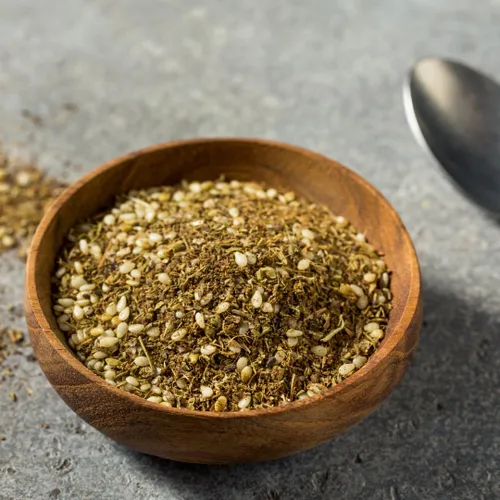 Miniatura 4 de Olive & Vine Za'atar condimento, mezcla sabrosa, para platos de Oriente Medio, rica tradición, sabor auténtico, para recetas globales (8 onzas)