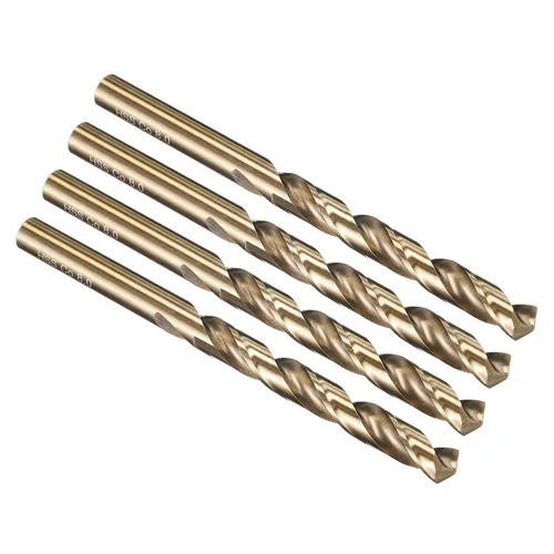 Miniatura 258 de PATIKIL Broca Jobber de 0.039 in, vástago recto M35 cobalto 5% acero de alta velocidad 135° acabado dorado para metal duro de acero inoxidable - 2