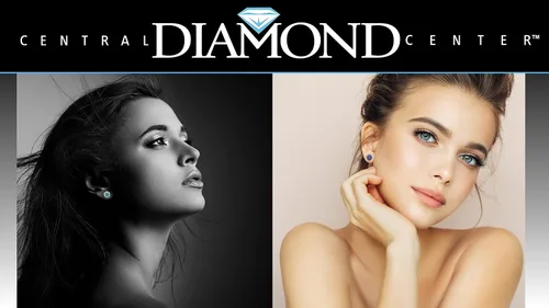 Miniatura 5 de Aretes redondos de plata de ley de 0.256in, circonita pura brillante y piedras preciosas simuladas, Oro rosa Plata de ley Gema Piedra Diamante