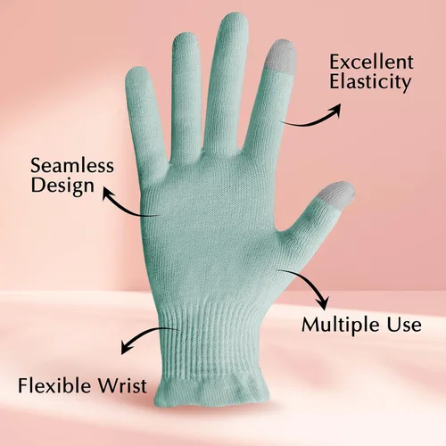 Miniatura 4 de Evridwear Guantes de algodón hidratantes con pantalla táctil para manos secas, para SPA, cuidado de manos con eccema, guantes hidratantes