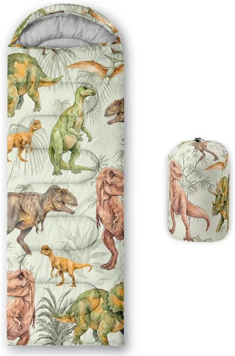 Miniatura 29 de QOOMO Saco de dormir para camping, 3 estaciones, clima cálido y fresco, ligero, saco de dormir impermeable para adultos y niños, viajes y al aire