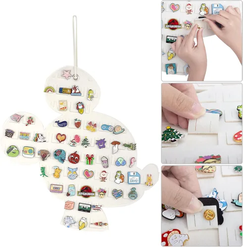 Miniatura 3 de Organizador Colgante de Broches Exhibidor de Alfileres Esmaltados Exhibidor de Broches Linda Forma de Dibujos Animados Soporte de Almacenamiento
