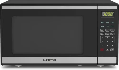 Farberware - Horno microondas de encimera de 1.6 pies cúbicos – 1100 vatios de potencia, configuraciones de cocción automática, descongelación,
