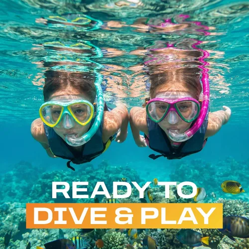 Miniatura 5 de Hawaii Divers Guppy Kids Snorkel Combo - Mask and Snorkel Set Ages 4+, Swimming Goggles Tempered Glass Lens, Snorkel mask Quick-Release Buckle