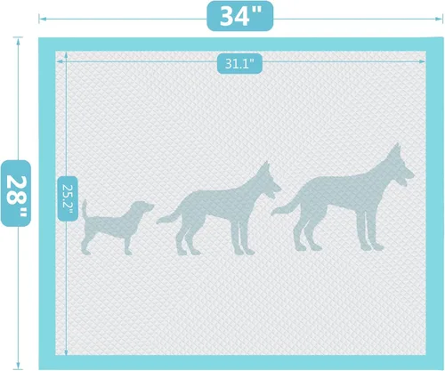 Miniatura 6 de BESTLE - Tapetes de entrenamiento para mascotas y cachorros extra grandes para perros, mide 28 x 34 pulgadas, 40 unidades, superabsorbentes y a