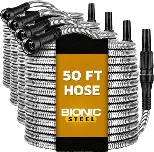 Miniatura 12 de BIONIC STEEL Manguera corta de jardín de 3 pies, manguera conectora de 3 pies x 5/8 pulgadas para carrete, conexión a prueba de fugas, resistente