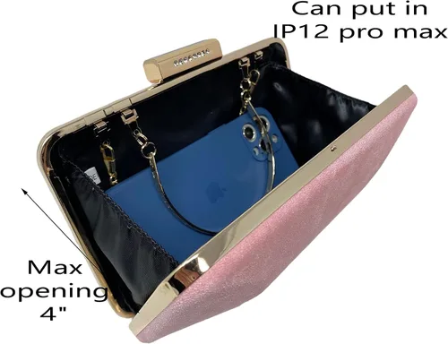 Miniatura 4 de Cirilla Bolso de noche de terciopelo con asa y cadena para boda cóctel banquete