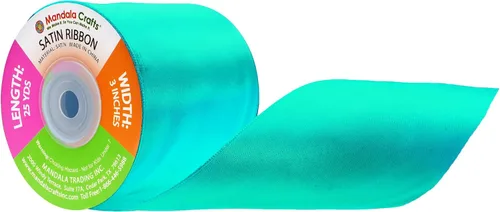 Miniatura 28 de Mandala Crafts Cinta de satén verde manzana para manualidades, cintas de tela de 1.5 pulgadas de ancho de 50 yardas para envolver regalos, ramos