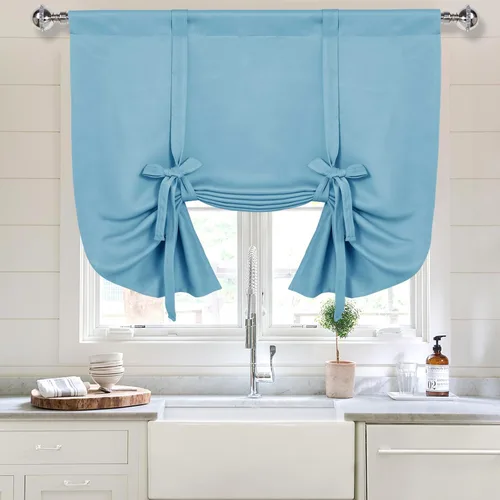 Miniatura 24 de DWCN Cortinas Opacas - Persiana Enrollable con Lazos para Ventana, Aislamiento Térmico, Oscurecimiento de Habitación, Cortinas con Bolsillo