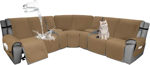 Miniatura 106 de Fundas de terciopelo 10% impermeables para sofá modular reclinable en forma de L, 1 pieza, fundas acolchadas para sofá reclinable esquinero, juego
